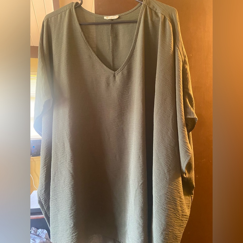 Oversized Olive Green Blouse-from a boutique